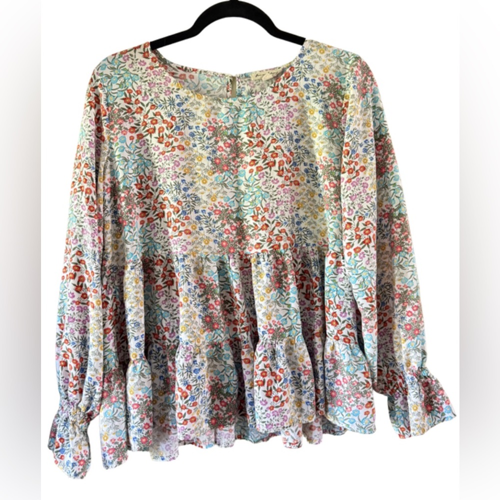 Jane & Delaney Floral Peasant Blouse - Multicolor